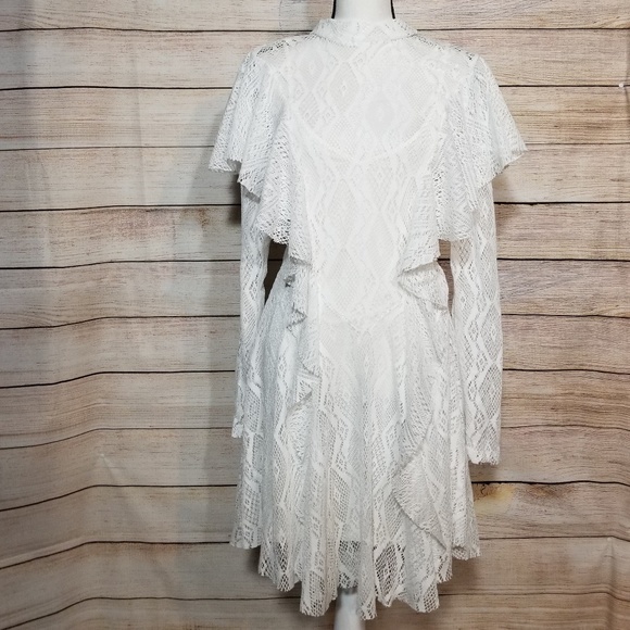 Free People | Dresses | Free People White Lace Dress Long Sleeve 227 |  Poshmark